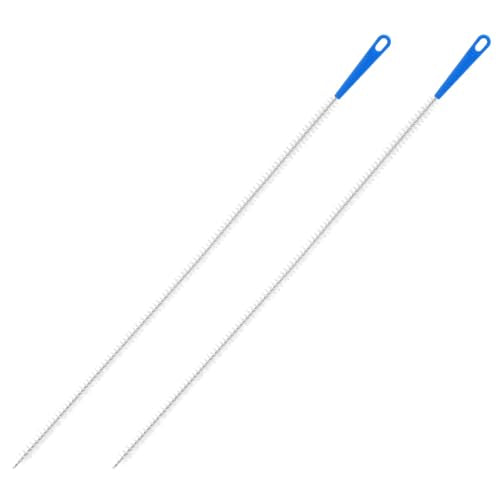 2Pcs Drain Cleaning Brush, Long Drain Clog Remover Tool 23.6inch, Pipe Brush Cleaner with Nylon Bristle, Sink Drains Cleaner Flexibly Bendable for Toilet, Kitchen Sink, Bathroom Hair Clogging, Shower