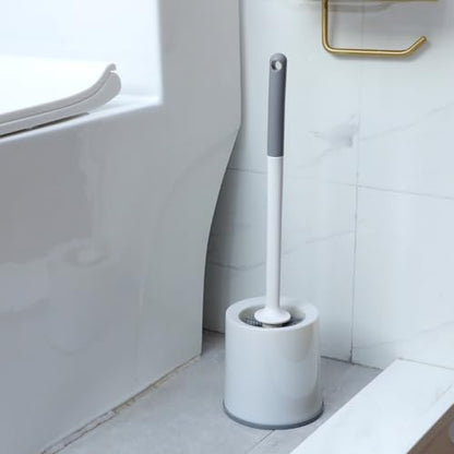 Patelai 6 Pack 18.12 Inch Toilet Bowl Brush and Holder for Bathroom Toilet Bowl Brush Scrubber with Caddy Set for Deep Cleaning (White)