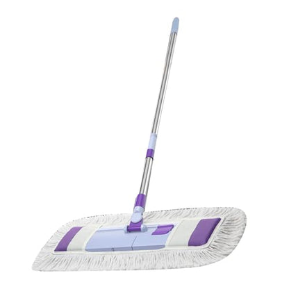 Flat Mop for Floor Cleaning, Wet and Dry Mop with Flexible Flat Head, Efficient Dust Dirt Adsorption, Telescopic Handle 33.86 - 49.21in for Home Hardwood Tile Floors