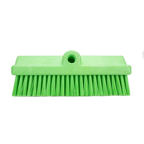 SPARTA 40423EC75 Plastic Floor Scrub Brush, Wall Brush, Equipment Brush With Nonabsorbent Bristles For Industrial Kitchens, Hospitals, Commercial Cleaning, 4 Inches, Lime, (Pack of 2) - color: Lime