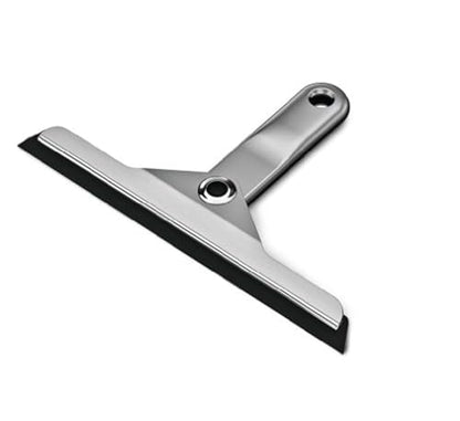 simplehuman Foldaway Shower Squeegee, Glass Squeegee for Bathroom Mirrors & Shower Doors, Weighted Handle for Streak-Free Clean, Suction Cup Hanger, Die-Cast Zinc & Anodized Aluminum