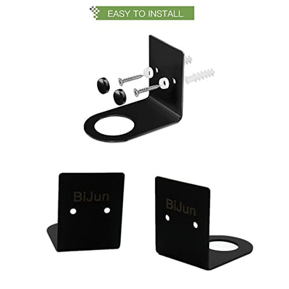 BiJun Soap Bottle Dispenser Holder Wall Mounted, Hand Pump Bottles Dispenser Stand Hanging Rack Shampoo Standing Shelf Storage Holder Bracket for Bathroom Kitchen (Black 2 Pack) - color: Black 2 Pack