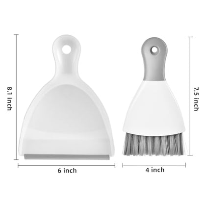 SUBEKYU Mini Hand Broom and Dustpan Set, Small Dustpan and Brush Set, Handheld Dust Pan, 1PCS - color: Mini White