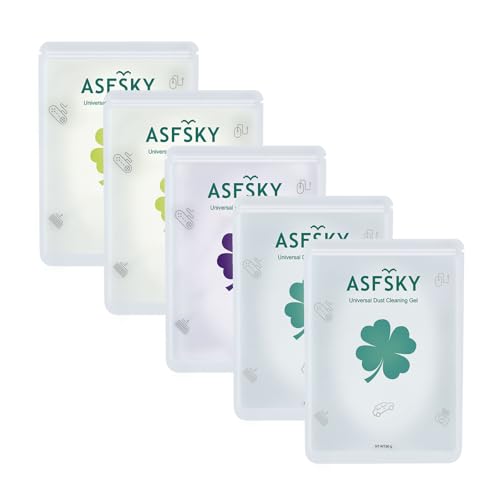 ASFSKY Car Cleaning Gel for Car Detailing Car Cleaning Putty for Interior Cleaner for Car Vents Car Cleaning Gel Pack 450g（5 Pack） - color: Purple 1 Pack+Yellow 2 Pack+Green 2 Pack
