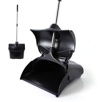 Yocada Commercial Dustpan with Wheels and Windproof Cover Indoor&Outdoor Commercial Dustpan for Courtyard Garage Kitchen Office Mall Lobby Sweep Dust Fallen Leaves Pet Hair Floor Rubbish