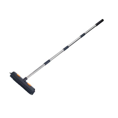 Rubber Broom Carpet Rake, Long Handle Telescoping Pets Hair Removal Broom with Squeegee, Portable Remover Brush, Cleaning Tool