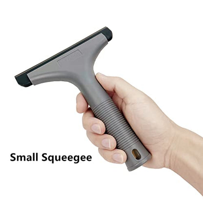 Super Flexible Silicone Squeegee, Auto Water Blade, Water Wiper, Shower Squeegee, 5.9'' Blade and 7.5'' Long Handle, for Car Windshield, Window, Mirror, Glass Door, Grey Black - color: Grey Black