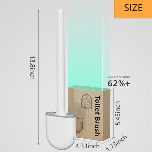 Silicone Toilet Brush Set, Rv Toilet Cleaner Brush, Wall Mounted Holder, Anti-Drip Design, Flexible Bristles for Easy Cleaning, Suitable for Various Usage scenarios (Green) - color: Green