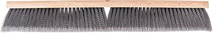 SPARTA 4501423 Flo-Pac Flagged Fine Floor Sweep, Polypropylene Bristles, 24" Block Size, 3" Bristle Trim, Gray
