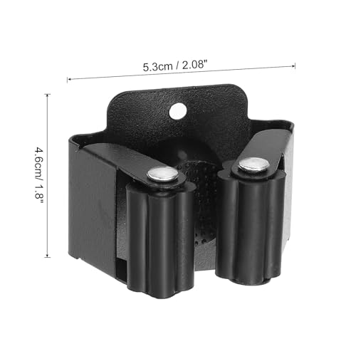 PATIKIL Broom and Mop Holder, 6 Pack Wall Mounted Stainless Steel Mop Hanger Heavy Garden Tool Organizer Rack Hanging Clips with Screws for Home Garage, All Black - color: All Black