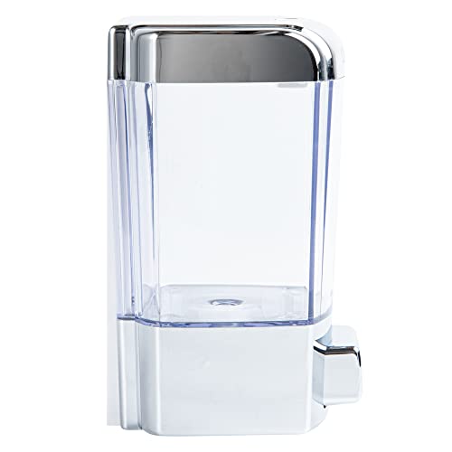 Clean Tek Professional 23.7 Ounce Manual Soap Dispenser, 1 Wall-Mountable Soap Dispenser - With Security Key, Clear Plastic Refillable Soap Dispenser, Push Mechanism, Transparent Tank - Restaurantware - color: Clear