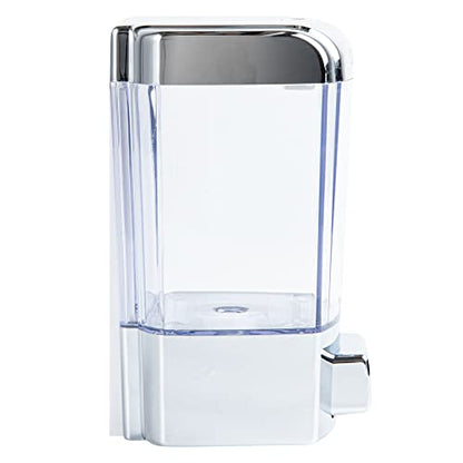 Clean Tek Professional 23.7 Ounce Manual Soap Dispenser, 1 Wall-Mountable Soap Dispenser - With Security Key, Clear Plastic Refillable Soap Dispenser, Push Mechanism, Transparent Tank - Restaurantware - color: Clear