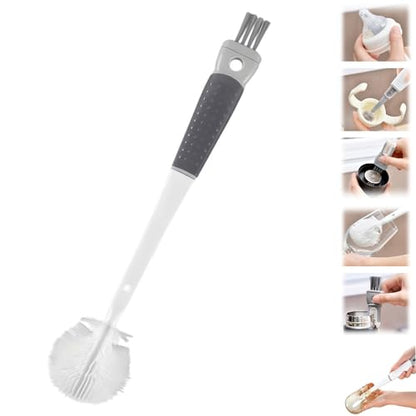 360° Flexible Silicone Bottle Brush with Long Handle, New Bottle Cleaning Brush, Deep Cleaning Brush for Narrow Neck Bottles Silicone Bottle Brush (Gray-1PC) - color: Gray-1pc