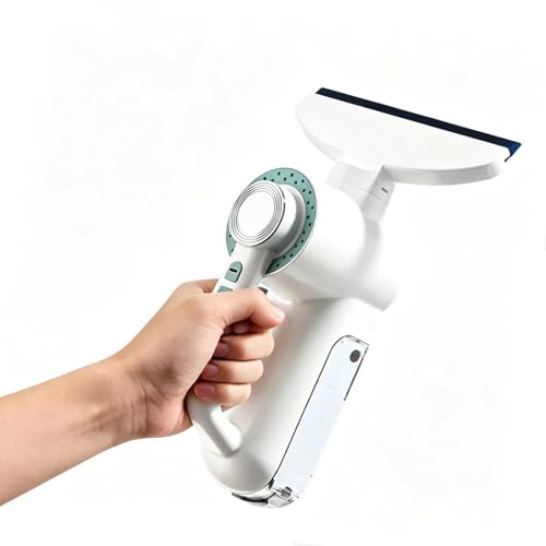 Cordless Window Vacuum Squeegee with 150ml Detachable Water Tank, Electric Window Cleaner Handheld Glass Cleaning Tool with Strong Suction for Mirror Shower Wall Tile Car Glass Green - color: Green