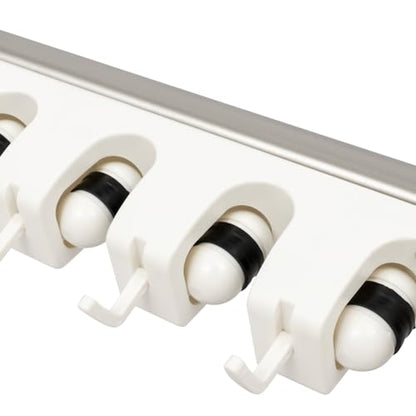 Wet Mops Rack Movable Broom Holder, Movable Closet Storage Cabinet Mop Rack with 5 Slots 6-Hook, Floor Standing Cleaning Tool Racks for Garden Garage Schools Hotels Hospitals Property Companies