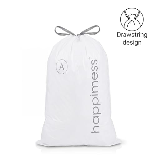 happimess HPM3000A-WHITE 7.9 Gallon Kitchen Drawstring Trash Bags, Trash Can Liner, White, 60-Count, 3-Packs of 20 Liners - color: White, size: 60 Count (Pack of 1)