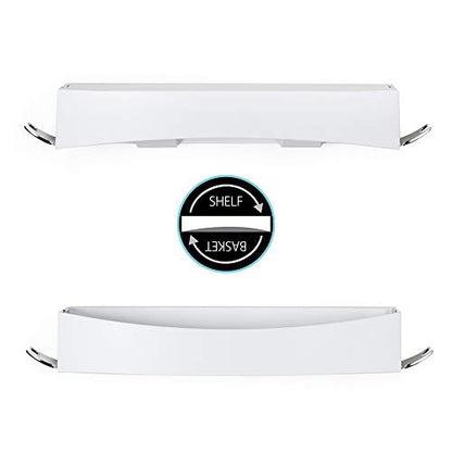 Better Living Clever Flip Shower Shelf, Basket or Shelf, Wall Mounted Shower Caddy Organizer with Removable Hooks, Multi-Purpose, No Drilling Adhesive, 16.88" x 4" x 2.88", White - color: White/Chrome, style: Flip Shower Shelf