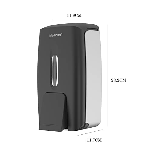 interhasa! Soap Dispenser Wall Mount Refillable 28oz Hand Sanitizer Dispenser Commercial Hand Soap Dispenser for Bathroom Support Liquid Gel Soap - color: Black