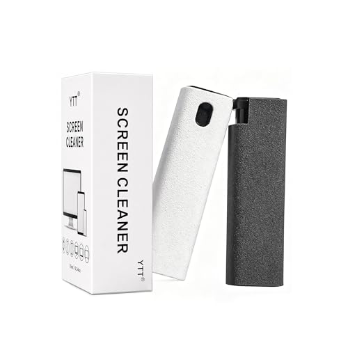 YTT Touchscreen Mist Cleaner, Screen Cleaner, for All Phones, Laptop and Tablet Screens,Two in One Spray and Microfiber Cloth (White and Gray) 2Pack - color: White and Grey