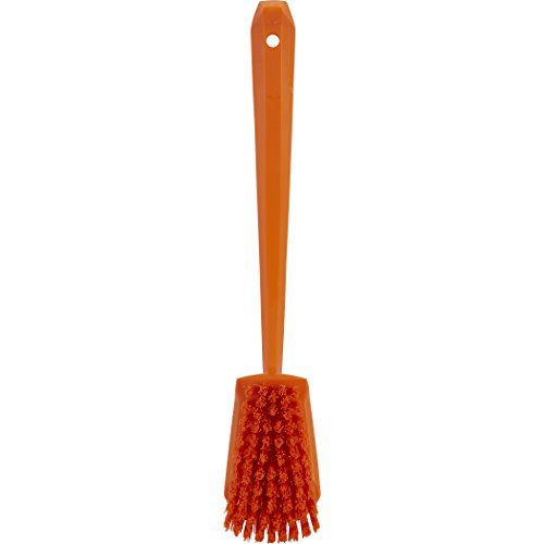 Vikan 2 3/4 in W Scrub Brush, Stiff, 11 51/64 in L Handle, 4 1/2 in L Brush, Orange, Plastic 41867-1 Each - color: Orange