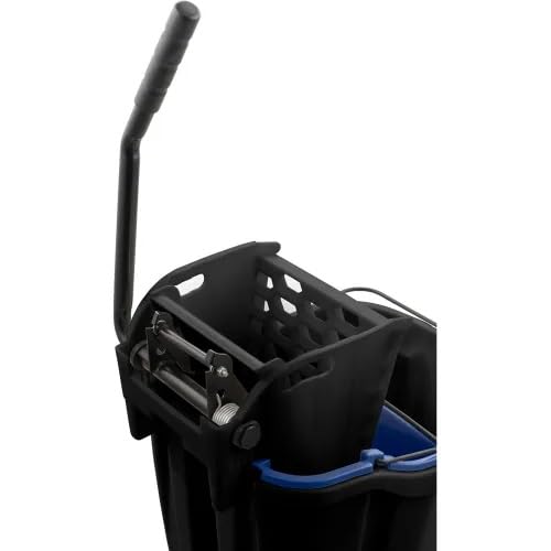 Sparta 35-Quart Commercial Mop Bucket with Side Press Wringer, Anti-Splash Design & Soiled Water Insert – Heavy-Duty Janitorial Cleaning Equipment (Black) - color: Black