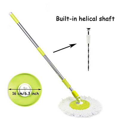 Spin Mop Pole Handle Replacement, Home Floor 360 Degrees Rotating Telescopic Replacement Handle Cleaning Tool Accessories Enhanced Thickened Version for Cleaning Home Bedroom Office (Green) - color: Green