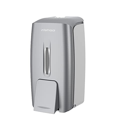 interhasa! Soap Dispenser Wall Mount Refillable 28oz Hand Sanitizer Dispenser Commercial Hand Soap Dispenser for Bathroom Support Liquid Gel Soap - color: Silver