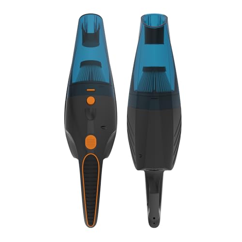 SEALON GV02 Handheld Rechargeable Car Vacuum Cleaner, 10KPa Vacuum Cleaner and Air Duster, High Power Hand Held Vacuum with LED Light and Multi-Nozzles for Car, Home, Office, Pet （Orange 2 Pack） - color: Gv02-orange-2