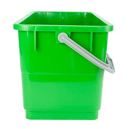 Pulex 6 Gallon Durable Lightweight Mop Bucket with Squeegee Carrying Clips and Ergonomic Handle for Floor and Window Cleaning - Lime Green