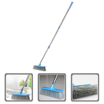 MAGICLULU Long Handle Bathroom Cleaning Brush with Hard Bristles, Floor Scrubber for Tile and Outdoor Use, Stiff Bristle Scrub Brush for Kitchen and Bathroom Floors