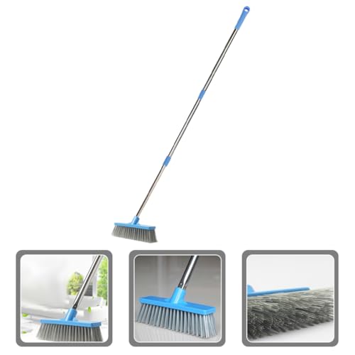 BESPORTBLE Floor Scrub Brush with Long Handle Stiff Bristle, Bathroom and Outdoor Tile Scrubbing Brush for Shower and Deck Cleaning, Heavy-Duty Seam and Water Stain Scrubber for Home Use