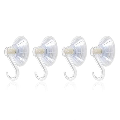 1st Choice Clear Plastic Suction Cup Hooks, 4 Pack Ultra Heavy Duty Power Lock Vacuum Traceless Smooth Waterproof Oil-Proof Wall Shower Kitchen Window Bathroom Holder - size: 4 Pieces