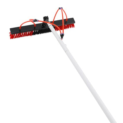 24.3ft Water Fed Pole Kit Solar Panel Cleaning Brush, Adjustable Window Cleaning Poles with 22in Water Fed Cleaning Brush, Solar Panel Cleaning Pole Outdoor Window Washing Equipment - size: 24.3Ft, 22in Brush