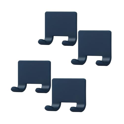 VANZAVANZU Razor Shaver Holder for Shower Wall Adhesive Hooks for Hanging, Bathroom Silicone Waterproof Decorative Shower Hooks Hair Brush Holder for Towel (4 Pack-Blue) - color: 4 Pack-Blue