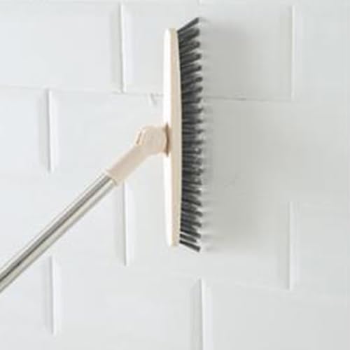 Aramox Long Handle Crevice Brush, Thoroughly Floors and Tile Grout, Effectively Remove, Easy to Hard to Corners and Drains, with Sturdy Plastic, for Bathrooms Kitchens and Toilets (Beige 120cm) - size: Beige 120cm