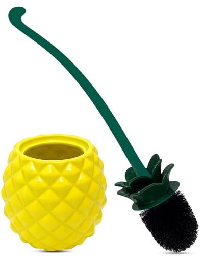 Deep & Sturdy Toilet Bowl Brush with Holder - Pineapple Bowl Brush - Durable Scrubbing - Toilet Cleaners - Household Essentials - Bathroom Cleaner - Cleaning Supplies - Household Supplies - color: Pineapple