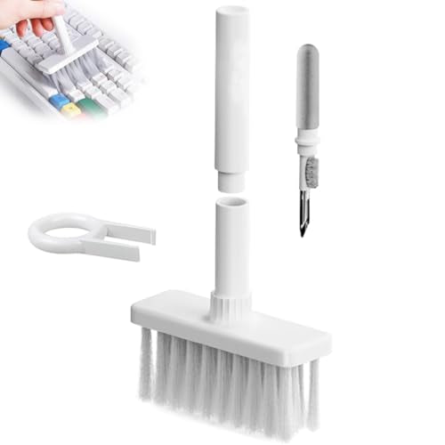 5-in-1 Keyboard Brush Cleaning Kit – Multi-Function Electronics Cleaner for Laptop, Earbuds, Camera, and More – Compact Computer Brush Set with Keycap Puller and Detailing Tools