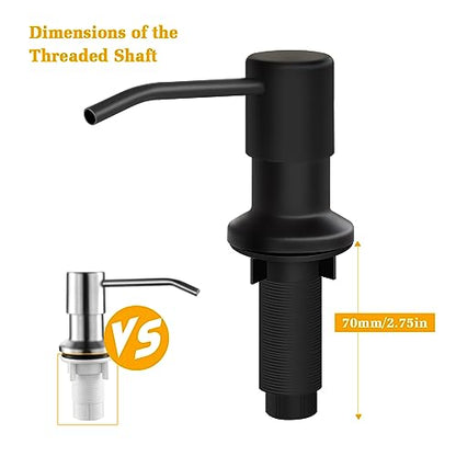Soap Dispenser for Kitchen Sink, Built in Sink Soap Dispenser Lotion Dispenser with 17 OZ Bottle, Refill from The Top Bar Sink Soap Dispenser, Black (1 Pack) - color: Black 01, size: Comes with 17 OZ Bottle