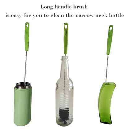 2 Pack 16" Water Bottle Brush for Cleaning, Dokpod Long Handle Bottle Cleaner Brush, Narrow Bottle Scrubber Brush, Hummingbird Feeder Cleaning Brushes, Cup Cleaner Brush, Meat Grinder Brush, for Pipe