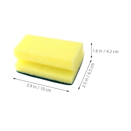 Unomor 10pcs Non-Scratch Scrub Scouring Sponge Pads for Dish Washing, Eco-Friendly Kitchen Cleaning Sponges Bulk Pack, Sturdy Pot Scrubber Suitable for Household Use