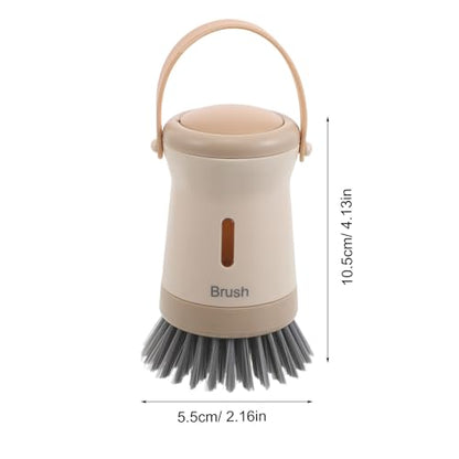 FOMIYES Soap Dispensing Dish Scrubber Brush for Kitchen Sink Cleaning Palm Handle Pot and Pan Brush with Built-in Soap Dispenser for Efficient Kitchen Cleaning