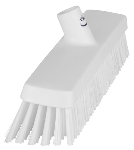 Vikan 31755 16" Heavy-Duty Push Broom, Soft/Stiff, White - color: White
