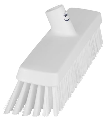 Vikan 31755 16" Heavy-Duty Push Broom, Soft/Stiff, White - color: White