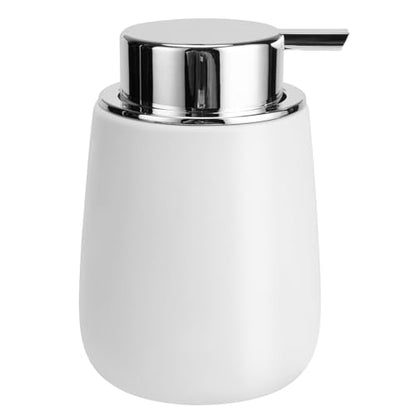 Soap Dispenser Ceramic with Easy-to-Press Pump Hand Lotion Liquid Dispenser for Shampoo Bathroom Kitchen 12 oz - color: Liquid-silverwhite
