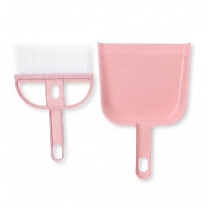 Generic Small Broom and Dustpan Set Plastic Mini Hand Broom Dustpan 2PCS for Desktop Keyboard Table Lightweight Design for Office Home School (Roseate) - color: Rose