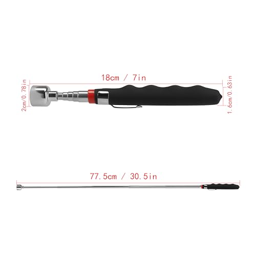 20 lb Telescoping Magnetic Pick Up Tool Extendable 31" Telescopic Magnet Stick Useful for Hard-to-Reach,Sink Drains Mechanic Automotive Gifts for Men Women Husband Birthday Father's Day (Magnet 2 PCS)