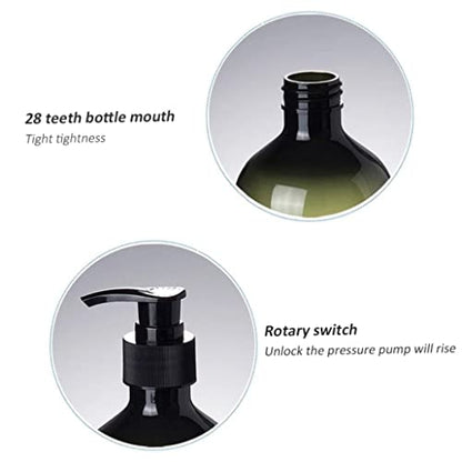 Empty Pump Bottle Refillable Lotion Shampoo Liquid Dispenser Shower Gel Container 300ml Green