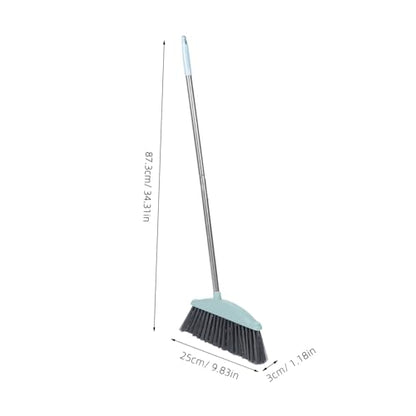 Heavy Duty Broom Indoor Dust Broom with Long Handle Angle Broom Hardwood Floor Cleaning Inside Soft Sweeping Brooms for House Kitchen Sweeper