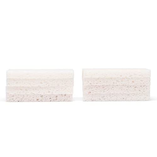 Full Circle Plain Jane, 100% Plant-Based Cellulose Sponges – Pack of 8 – Plastic-Free, Natural Sponge, No Microplastics, Safe for Nonstick Cookware - size: 8 Count