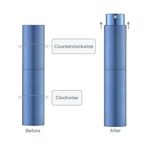 Tekson 10ml Travel Perfume Atomizer Refillable, Mini Cologne Spray Bottle Empty, Small Coffee Spray Bottle (Blue) - color: blue